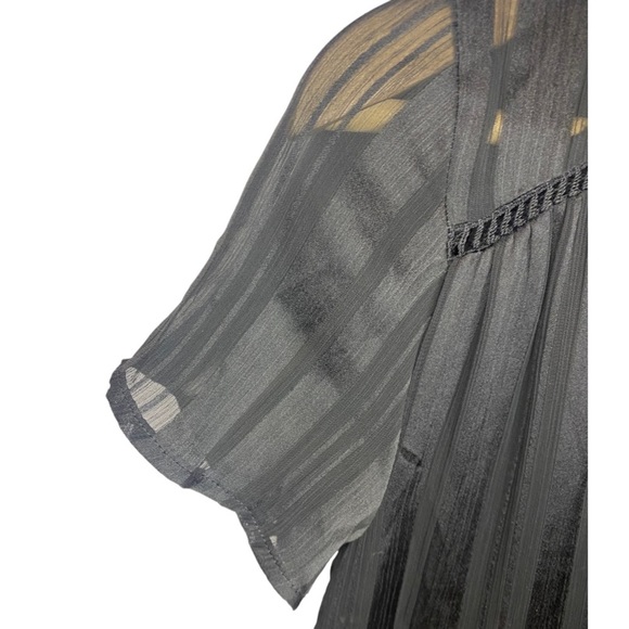 Urban Outfitters Black Baby Doll Mini Swing Dress Short Sleeve Size Small Pippa - Picture 3 of 5